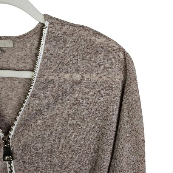 Joan Vass Heather Gray Oversized Knit Sweater 1/2 Zip Dolman Sleeves Size Medium - Picture 6 of 10